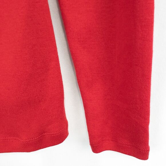 Lauren Ralph Lauren Cotton Long Sleeve Button Shoulder Tee Womens Small Red - Picture 8 of 11